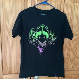 Kids Black Tee with Neon Graphic